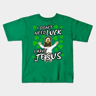 St. Patrick's Day 2022 Jesus Christian Church Humor Kids T-Shirt